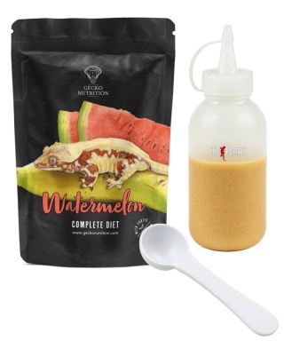 Gecko Nutrition Zestaw: Arbuz 50g + Butelka do wyciskania pokarmów 100ml + Łyżeczka-miarka MiniSpoon
