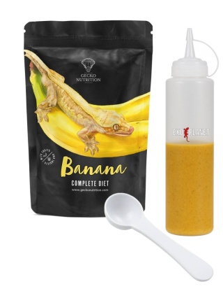 Gecko Nutrition Banan100g + Butelka do wyciskania pokarmów 230ml + Łyżeczka-miarka MiniSpoon
