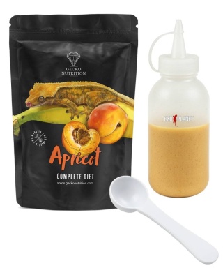 Gecko Nutrition Zestaw: Morela 50g + Butelka do wyciskania pokarmów 100ml + Łyżeczka-miarka MiniSpoon