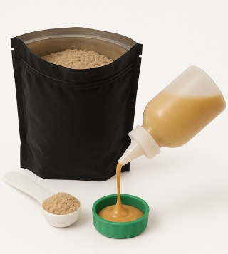 Gecko Nutrition Zestaw: Smoczy owoc 50g + Butelka do wyciskania pokarmów 100ml + Łyżeczka-miarka MiniSpoon