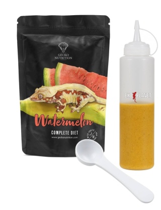 Gecko Nutrition Zestaw: Arbuz 100g + Butelka do wyciskania pokarmów 230ml + Łyżeczka-miarka MiniSpoon