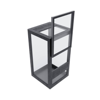 Terrarium szklane z ramkowe 7x7x13cm gilotyna - czarne