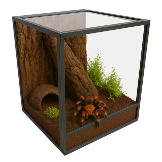 Terrarium szklane ramkowe 10x10x10cm gilotyna - czarne