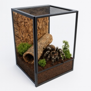 Terrarium szklane ramkowe 10x10x15cm gilotyna - czarne