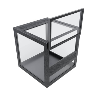 Terrarium szklane z ramkowe 10x10x10cm gilotyna - czarne