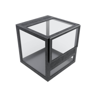 Terrarium szklane z ramkowe 10x10x10cm gilotyna - czarne