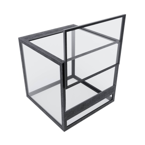Terrarium szklane z ramkowe 15x15x15cm gilotyna - czarne Terrarium szklane z ramkowe 15x15x15cm gilotyna - czarne