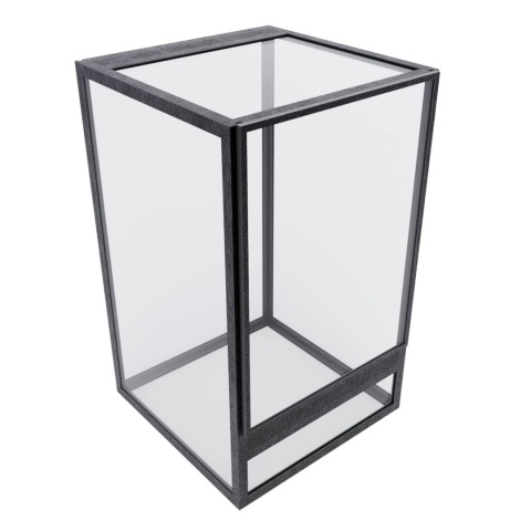 Terrarium szklane ramkowe 20x20x25cm gilotyna - czarne