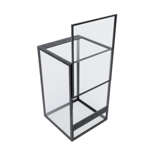 Terrarium szklane ramkowe 20x20x25cm gilotyna - czarne
