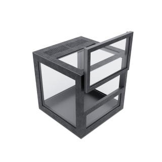 Terrarium szklane z ramkowe 7x7x7cm gilotyna - czarne