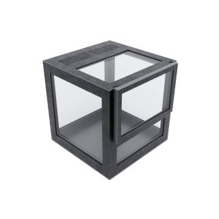 Terrarium szklane z ramkowe 7x7x7cm gilotyna - czarne