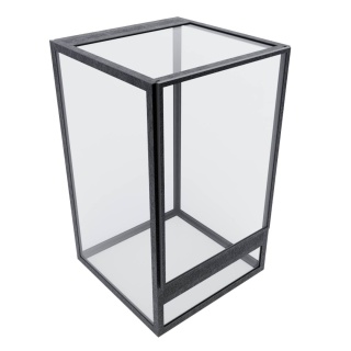 Terrarium szklane z ramkowe 15x15x25cm gilotyna - czarne