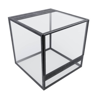 Terrarium szklane z ramkowe 20x20x20cm gilotyna - czarne