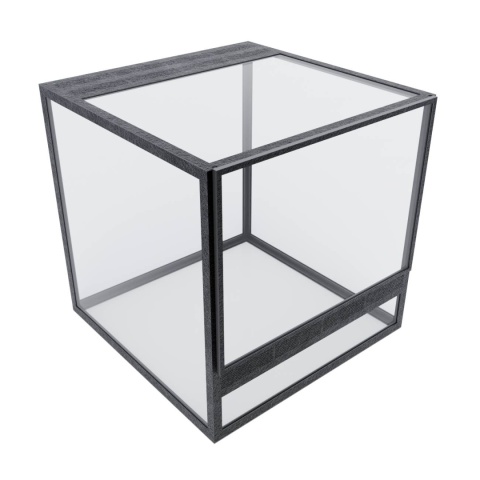 Terrarium szklane z ramkowe 20x20x20cm gilotyna - czarne Terrarium szklane z ramkowe 20x20x20cm gilotyna - czarne