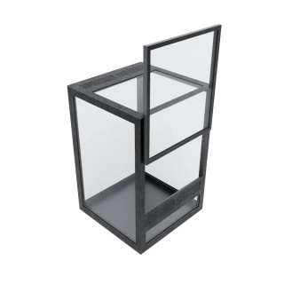 Terrarium szklane z ramkowe 10x10x15cm gilotyna - czarne