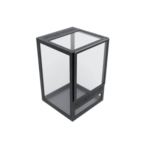 Terrarium szklane z ramkowe 10x10x15cm gilotyna - czarne Terrarium szklane z ramkowe 10x10x15cm gilotyna - czarne