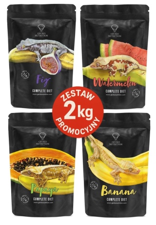 Gecko Nutrition Zestaw 2 kg: Figa + Arbuz + Papaya + Banan