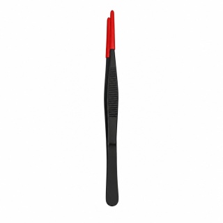 EXO PLANET Pęseta Terrarystyczna 16 cm prosta z ogumioną końcówką - czarno-czerwona