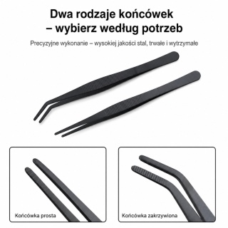 EXO PLANET Pęseta Terrarystyczna 20 cm prosta - czarna