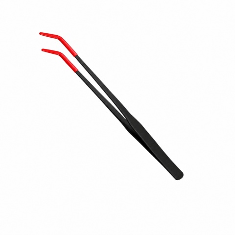 EXO PLANET Pęseta Terrarystyczna 27 cm zagięta z ogumioną końcówką - czarno-czerwona