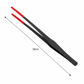 EXO PLANET Pęseta Terrarystyczna 38 cm prosta z ogumioną końcówką - czarno-czerwona