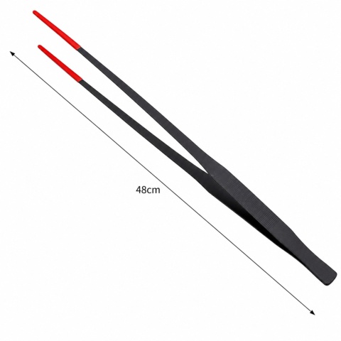 EXO PLANET Pęseta Terrarystyczna 48 cm prosta z ogumioną końcówką - czarno-czerwona