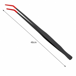EXO PLANET Pęseta Terrarystyczna 48 cm zagięta z ogumioną końcówką - czarno-czerwona