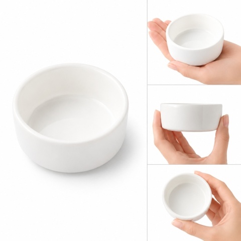 EXO PLANET Miska szklana biała 9 cm