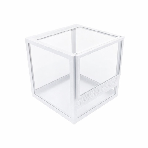 Terrarium szklane ramkowe 10x10x10cm gilotyna - białe