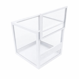 Terrarium szklane ramkowe 10x10x10cm gilotyna - białe