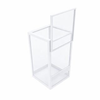 Terrarium szklane ramkowe 10x10x15cm gilotyna - białe