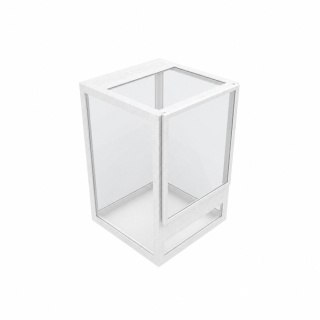 Terrarium szklane ramkowe 10x10x15cm gilotyna - białe