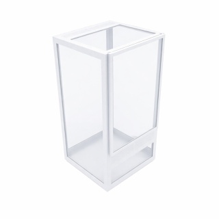 Terrarium szklane ramkowe 10x10x15cm gilotyna - białe