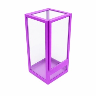 Terrarium szklane ramkowe 10x10x20 cm gilotyna - fioletowe