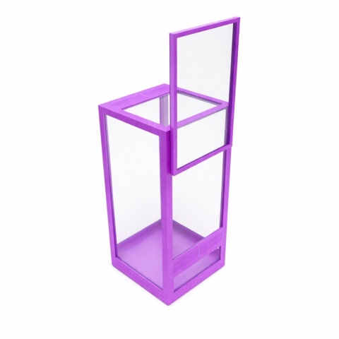 Terrarium szklane ramkowe 10x10x20 cm gilotyna - fioletowe