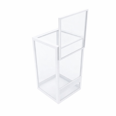 Terrarium szklane ramkowe 10x10x20cm gilotyna - białe