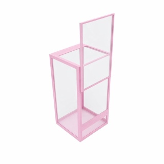 Terrarium szklane ramkowe 10x10x20cm gilotyna - różowe