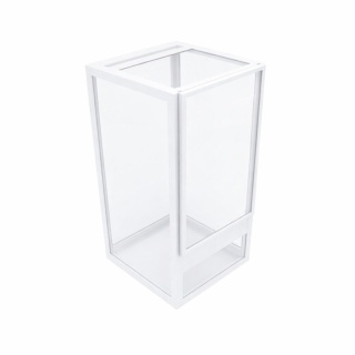 Terrarium szklane ramkowe 10x10x20cm gilotyna - białe