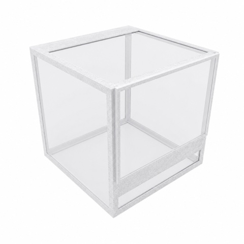 Terrarium szklane ramkowe 15x15x15cm gilotyna - białe