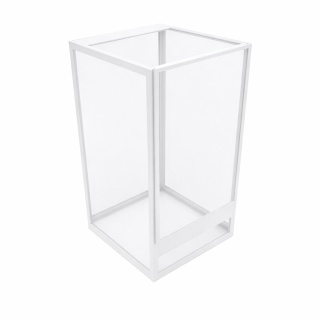 Terrarium szklane ramkowe 15x15x20cm gilotyna - białe