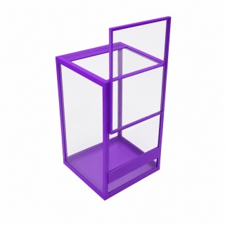 Terrarium szklane ramkowe 15x15x25cm gilotyna - fioletowe