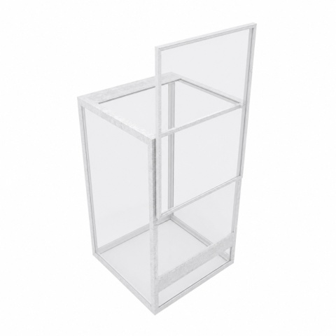 Terrarium szklane ramkowe 15x15x25cm gilotyna - białe