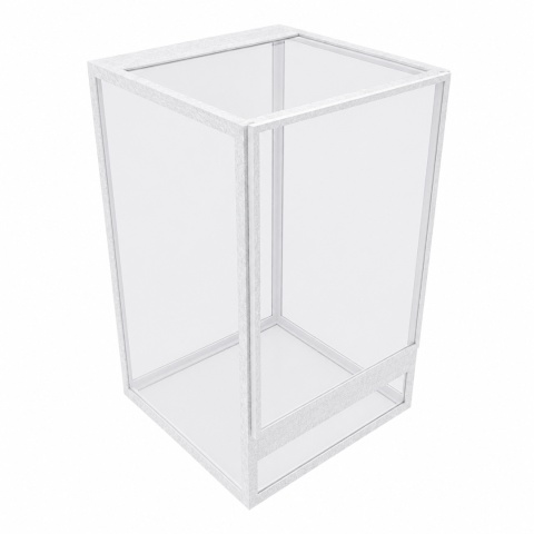Terrarium szklane ramkowe 15x15x25cm gilotyna - białe