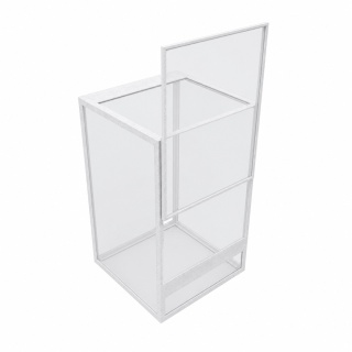 Terrarium szklane ramkowe 20x20x25cm gilotyna - białe