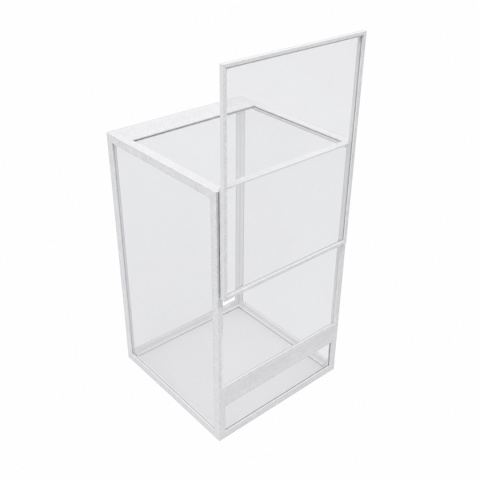 Terrarium szklane ramkowe 20x20x25cm gilotyna - białe