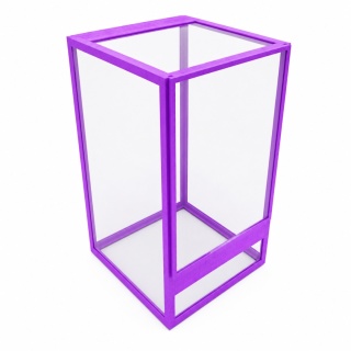 Terrarium szklane ramkowe 20x20x25cm gilotyna - fioletowe