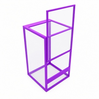 Terrarium szklane ramkowe 20x20x25cm gilotyna - fioletowe