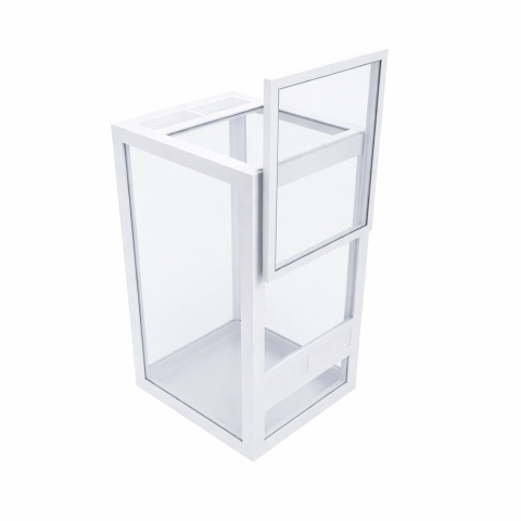 Terrarium szklane ramkowe 7x7x13cm gilotyna - białe