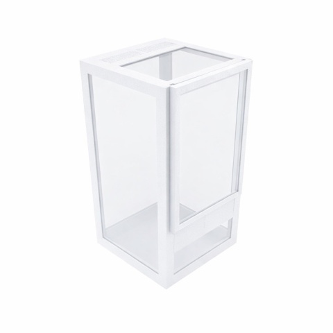 Terrarium szklane ramkowe 7x7x13cm gilotyna - białe