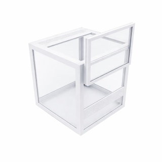 Terrarium szklane ramkowe 7x7x7cm gilotyna - białe